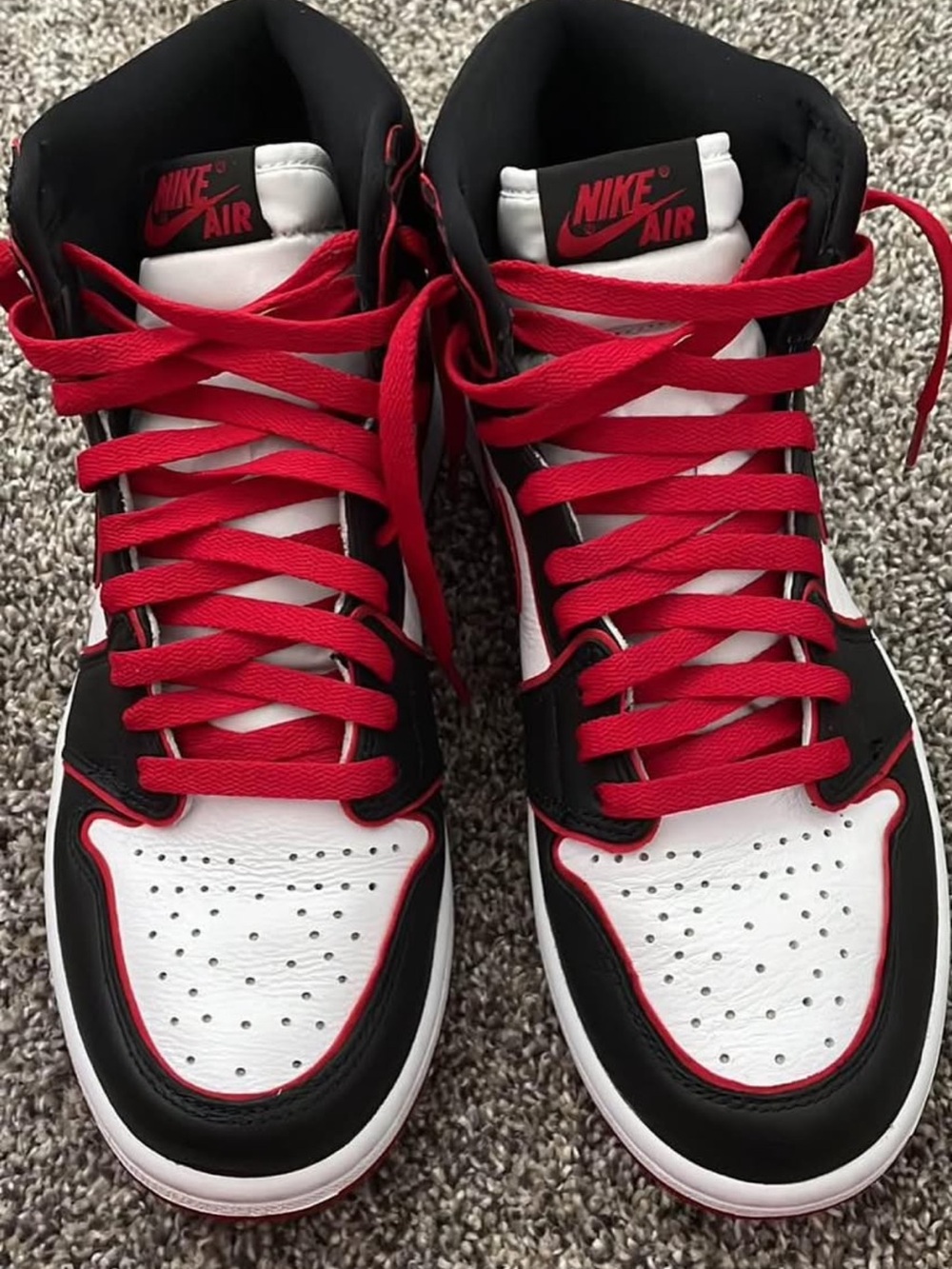 Jordan High-Top Sneakers - White, Black, Red